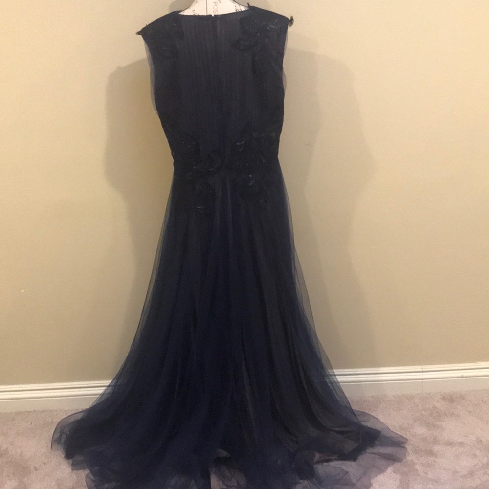 Tadashi Shoji Navy Blue Lace Maxi Dress - Picture 4 of 6